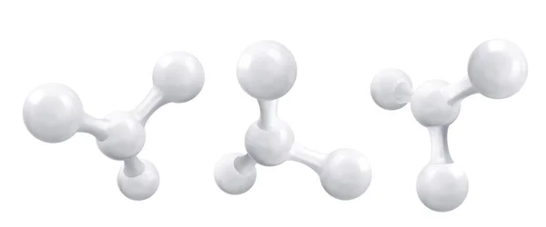 Beyaz molekül ya da atom, soyut temiz yapı. Vektör illüstrasyonu.
