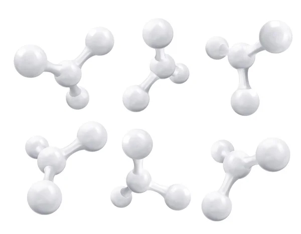 白色分子或原子 抽象清洁结构 矢量说明 — 图库矢量图片