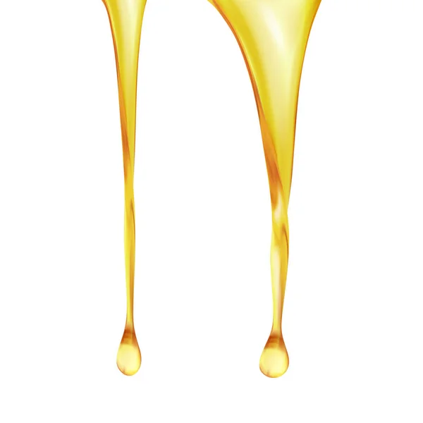 Olio Oliva Carburante Goccia Oro Liquido Cosmetico Illustrazione Vettoriale — Vettoriale Stock