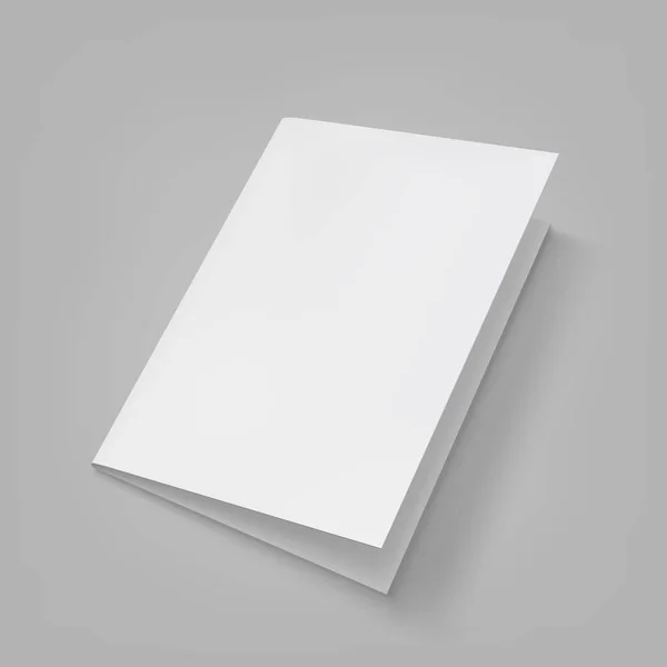 モックアップとプレゼンテーションデザインのためのパンフレット空白の白いテンプレート — ストックベクタ