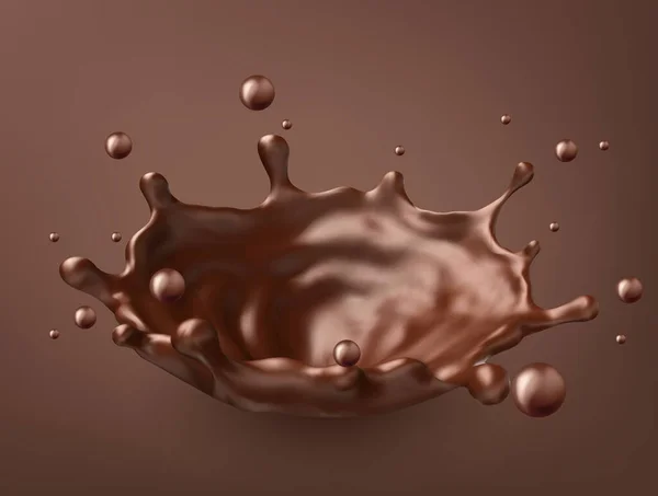 洒巧克力液 美味的甜巧克力 矢量说明 图库矢量图片