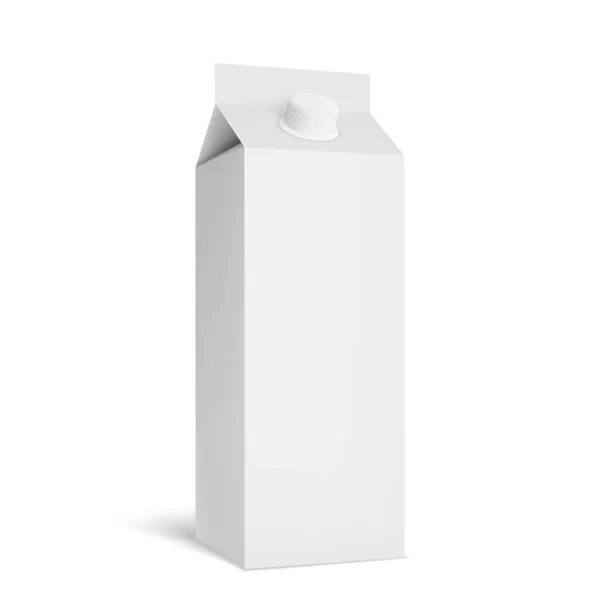 Weiße Pappverpackung Für Milch Vektorillustration — Stockvektor