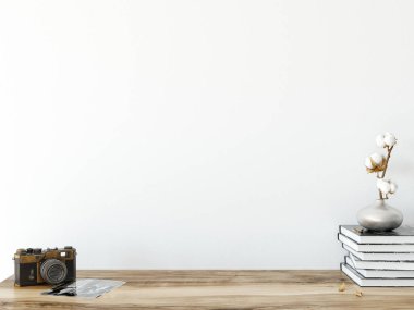 duvar iç kadar alay et. İskandinav tarzı. Duvar sanatı. 3D render, 3d çizim