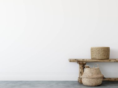 duvar iç kadar alay et. İskandinav tarzı. Duvar sanatı. 3D render, 3d çizim