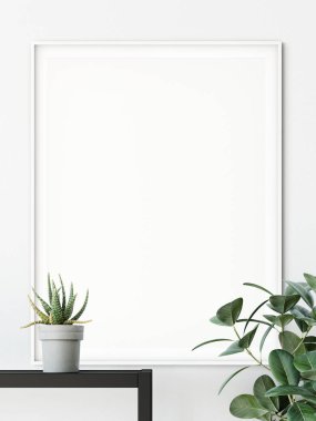 duvar iç kadar alay et. İskandinav tarzı. Duvar sanatı. 3D render, 3d çizim