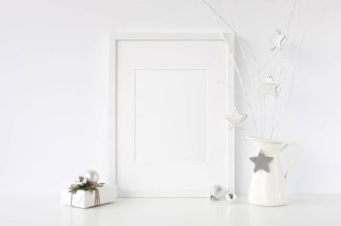 Çerçeve Noel Mockup. İskandinav tarzı.