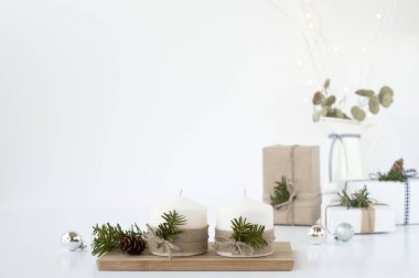 Noel duvar mock-up. İskandinav tarzı. Duvar sanatı.