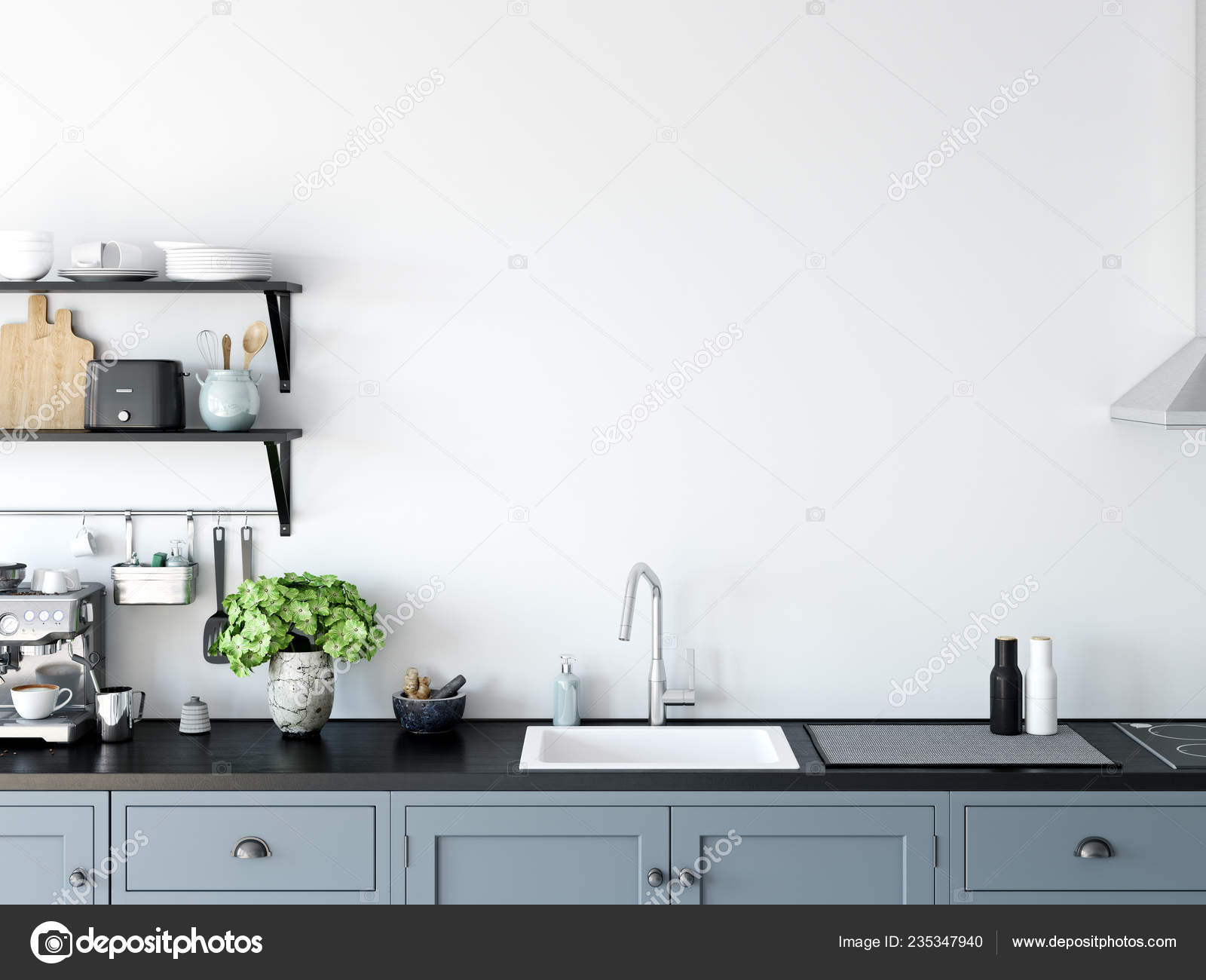Download Kitchen Interior Wall Mockup Wall Art Rendering Illustration Royalty Free Photo Stock Image By C Yuri U 235347940