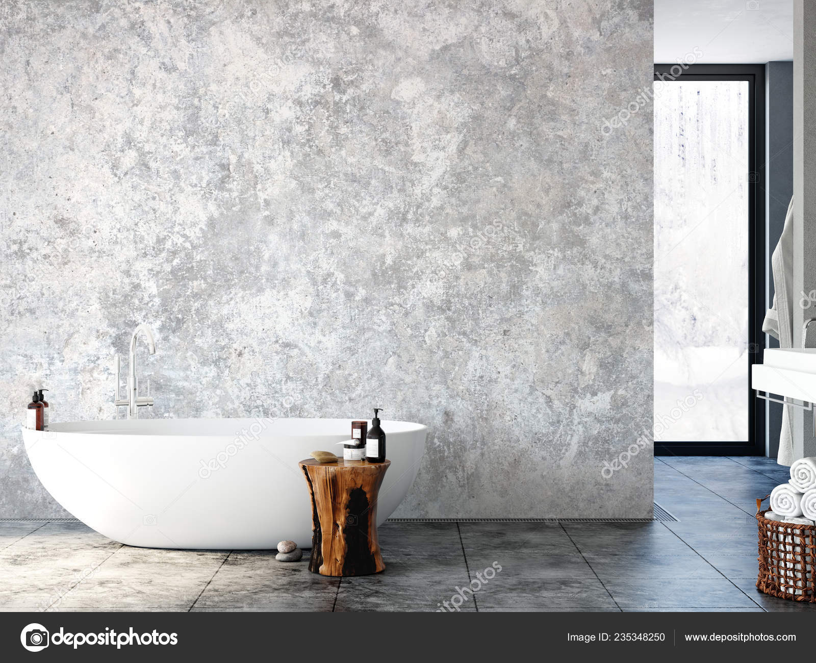 Download Bathroom Interior Wall Mockup Wall Art Rendering Illustration Stock Photo Image By C Yuri U 235348250
