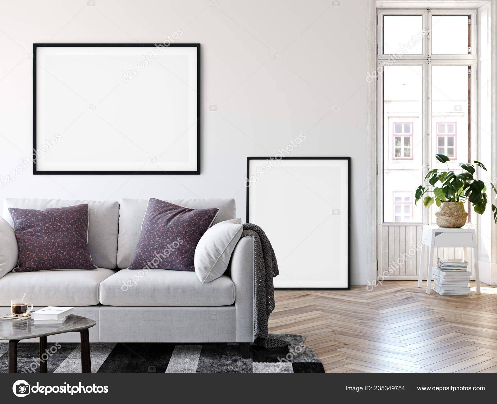 Download Frame Mockup Living Room Interior Wall Mockup Wall Art Rendering Stock Photo Image By C Yuri U 235349754