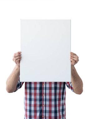 Tutan tuval mockup. Fotoğraf Mockup. Oğlan tuval. Tuval tasarımı için. Çerçeve boyutu 16 x 20 (40x50cm).