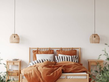Boho tarzı. Duvar modeli. Duvar sanatı 3d oluşturma