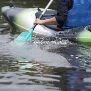 Tekne kayaks bulanık arka plan doku splash su raket spor