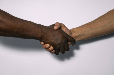 Afrika ve Avrupa karşılıklı dostluk, tebrik, anlaşma veya anlaşma bir işareti olarak