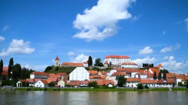 Slovenya'daki en eski şehir Ptuj, Slovenya, panoramik çekim