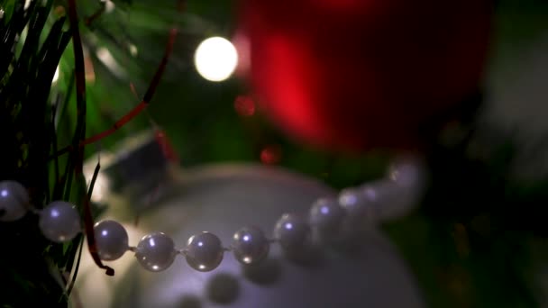 Christmas tree decoration close up — Stock Video