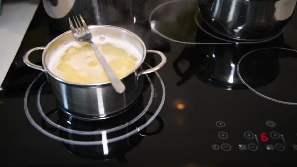 Kochen traditionelle Suppennudeln, Nahaufnahme, niemand — Stockvideo