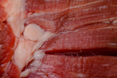 Yığın yağ kırmızı ham sığır etli