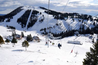 Krvavec alp dağ kayak merkezi Slovenya