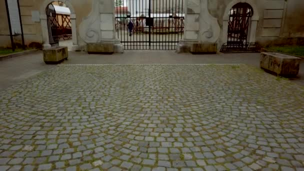 Palatul baroc renascentist din orașul medieval european, Castelul Slovenska Bistrica, Slovenia — Videoclip de stoc