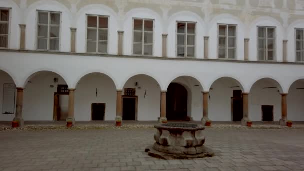 Palatul baroc renascentist din orașul medieval european, Castelul Slovenska Bistrica, Slovenia — Videoclip de stoc