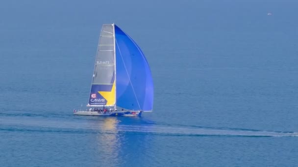 Versenyhajó a regattán, Barcolana 2019 — Stock videók