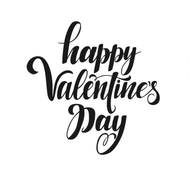 Sevgililer Günü vektör mektubun kutlu olsun. Sevgililer Günü için el yazısıyla tebrik kartı şablonu. Modern el yazısı, el yazısı yazması. İzole tipografi baskısı.