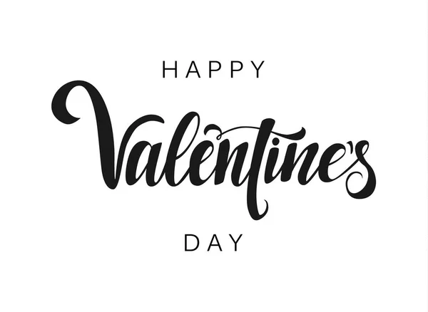Щасливий День Святого Валентина Вектор Літерами Напис Білому Тлі Рукописні — стоковий вектор