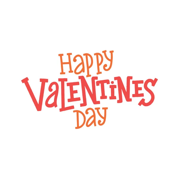 Feliz Día San Valentín Composición Letras Vectoriales Sobre Fondo Blanco — Vector de stock