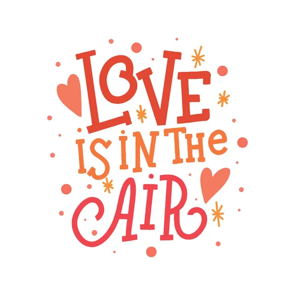 Beyaz arka plan üzerinde izole küçük resim yazı hava vektör aşktır. Sevgililer günü için elle çizilmiş yazıt. El yazısı poster veya tebrik kartı. Sevgililer günü tipografi. 