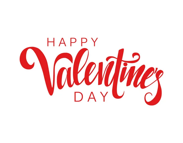 Joyeux Valentine Day Vecteur Lettrage Rouge Modèle Carte Voeux Écrite — Image vectorielle