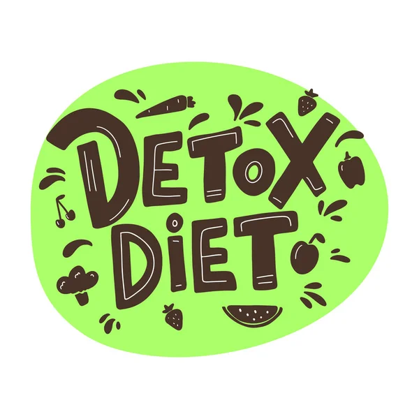 Letras Vectoriales Dieta Detox Aisladas Sobre Fondo Blanco Clipart Desintoxicación — Vector de stock