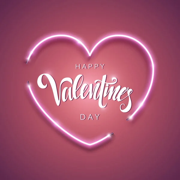 Happy Valentine Day Inscription Vector Lettering Modern Calligraphy Abstract Pink — Stockový vektor