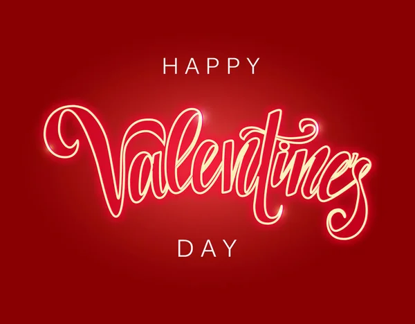 Щасливий День Святого Валентина Світиться Сценарій Написи Векторний Знак Неону — стоковий вектор