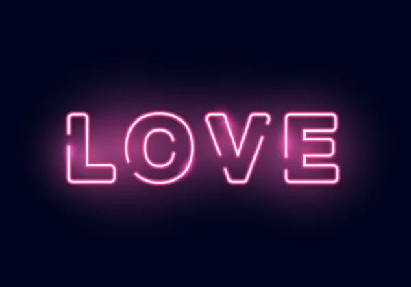 Векторная Розовая Надпись Love Neon Sign Изолированный Элемент Дизайна День — стоковый вектор