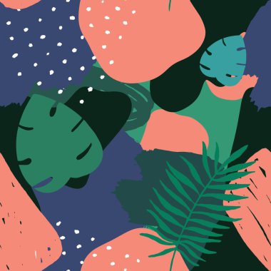 güzel soyut renkli çiçek desen, vektör illüstrasyon