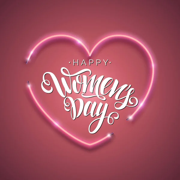 Happy Women Dag Script Belettering Inscriptie Hand Belettering Kaart Moderne — Stockvector