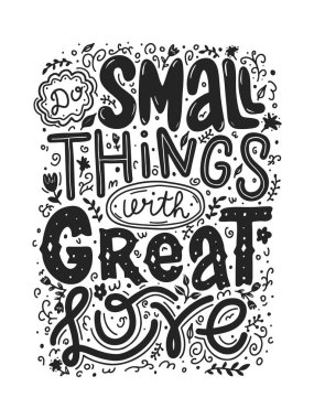 Beyaz arka plan üzerinde ilham verici alıntı ile Monokrom yaratıcı poster 