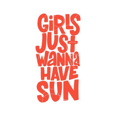 Kızlar sadece güneş, yaratıcı yaz kavramsal poster istiyorum