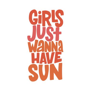 Kızlar sadece güneş, yaratıcı yaz kavramsal poster istiyorum