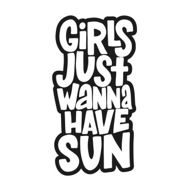 Kızlar sadece güneş, yaratıcı yaz kavramsal poster istiyorum