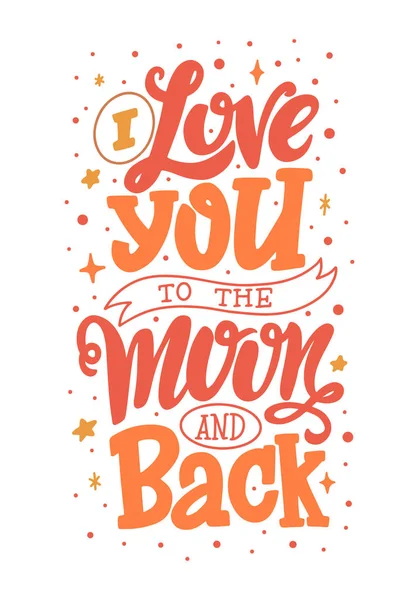 Ben de ay ve geri seni seviyorum yazı ile Yaratıcı romantik poster