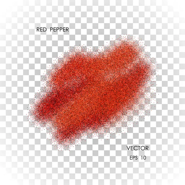 Rotes Chilipulver Isoliert Auf Transparentem Hintergrund — Stockvektor