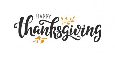 Mutlu Şükran Günü vektör mektup alıntı. Şükran günü için el yazılı tebrik kartı şablonu.