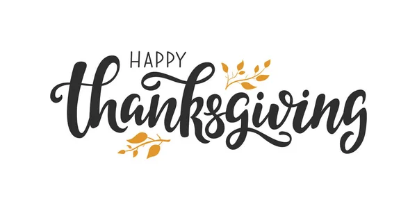Mutlu Şükran Günü vektör mektup alıntı. Şükran günü için el yazılı tebrik kartı şablonu.
