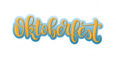 Oktoberfest yazısı. El yazılı Oktoberfest yazıt. İzole tipografi baskısı. Vektör çizimi.