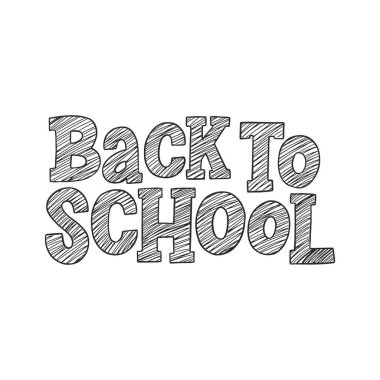  Geri okul vektör el dekoratif elemanları ile çizim yazı yazı.