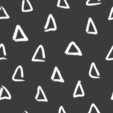  Vektör soyut basit geometrik dikişsiz desen üçgenler fırça ile boyanmış. Grunge doku. Kağıt kapak, kumaş, tekstil, kumaş baskı. 