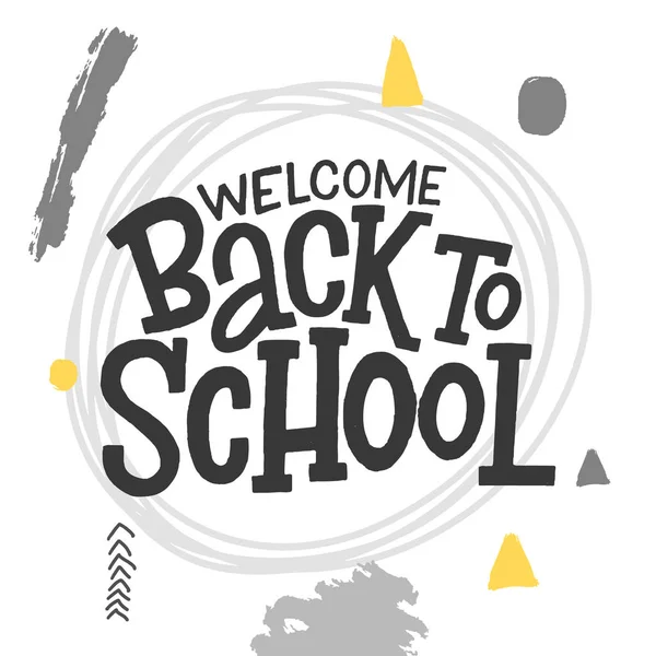  Beyaz yoksunluk geometrik arka plan üzerine okul vektör el çizilmiş harflere hoş geldiniz.