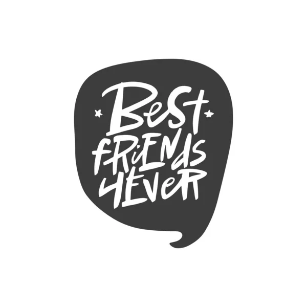 Best friends forever lettering quote, vector brush calligraphy. Handwritten Friendship day typography print. — Stock Vector